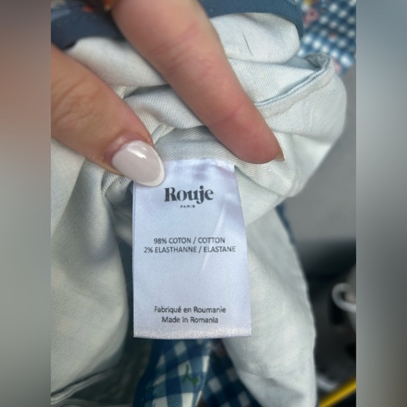 Rouje Anael Blue Checkered Floral Dress - Picture 10 of 11